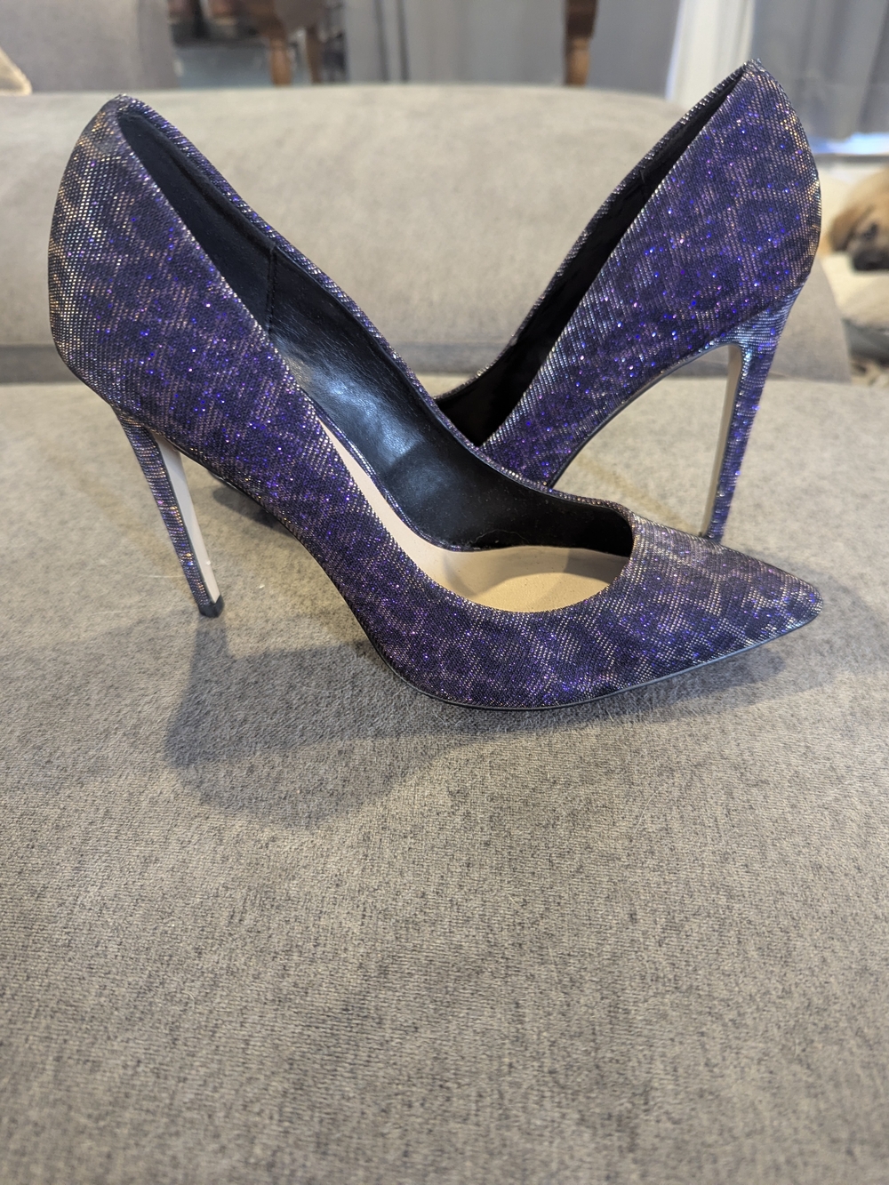 Aldo Purple Glitter Pointed Toe Stiletto Heels